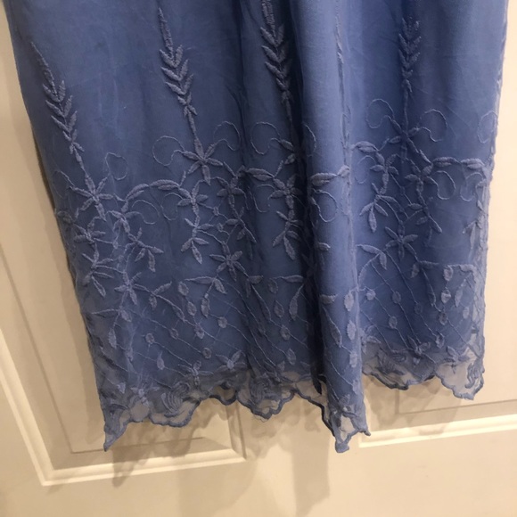 Boohoo Blue Sheer & Lace Dress Cocktail Party Photoshoot Baby Shower - Picture 5 of 11